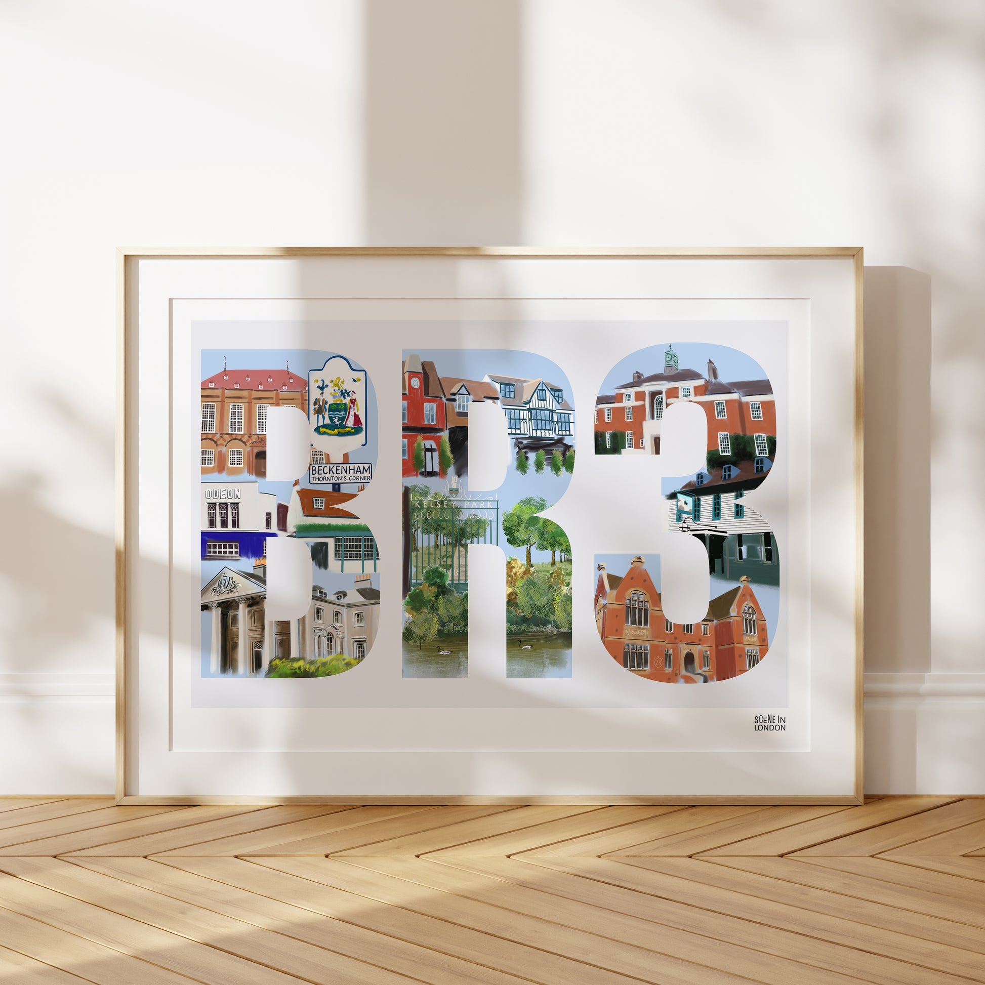 BR3 Postcode Print – London art prints and gifts by Scene in London