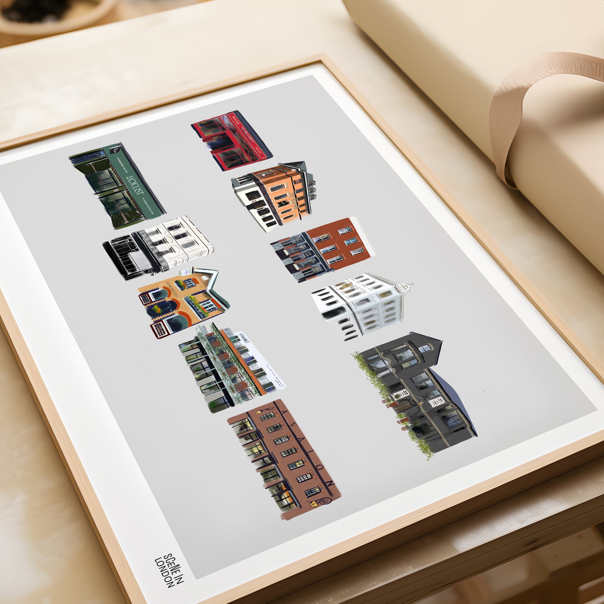 Balham pubs art print by Scene in London