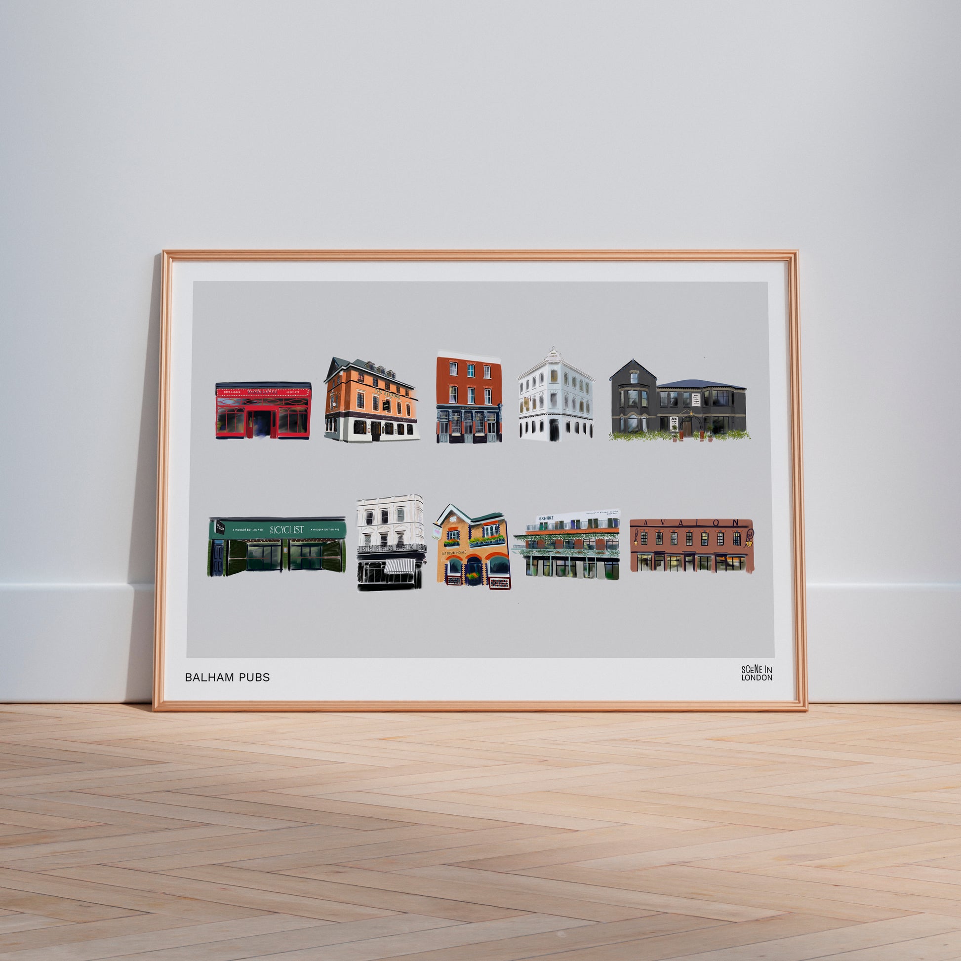 Balham pubs art print by Scene in London