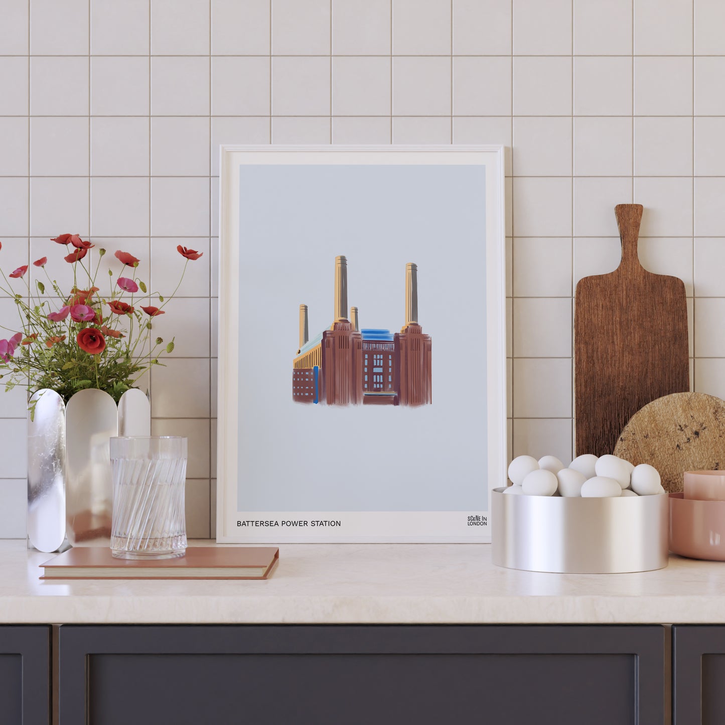 Battersea Power Station London Kitchen Art Print