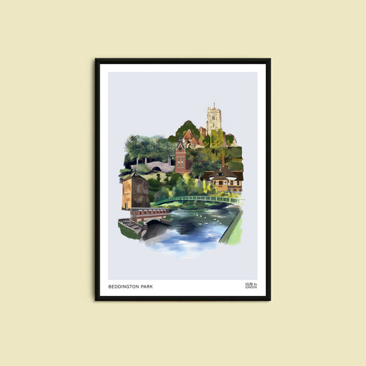 Drawings of Beddington Park in Sutton. Art print by Scene in London