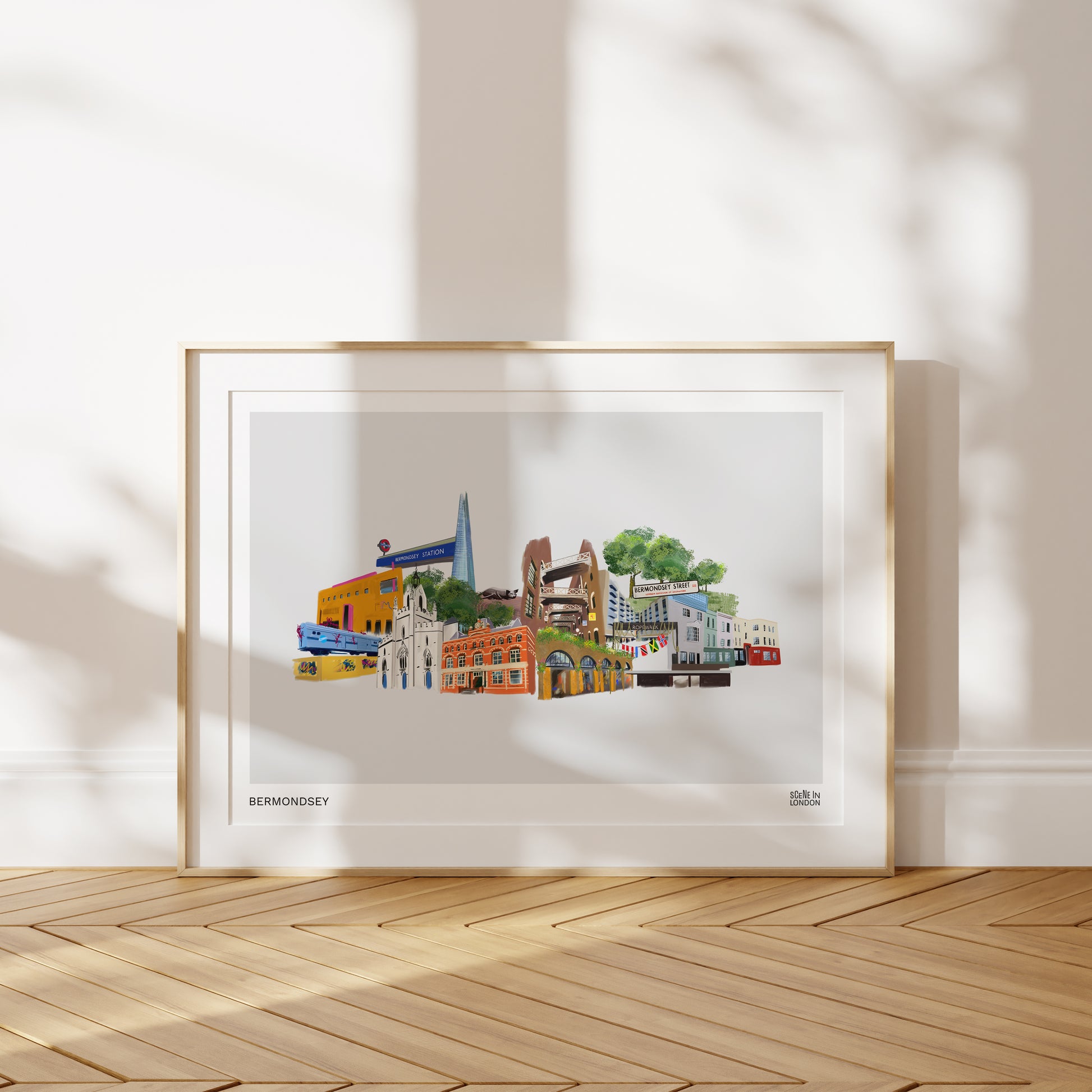 Bermondsey wall art print featuring the Shard, Bermondsey Street