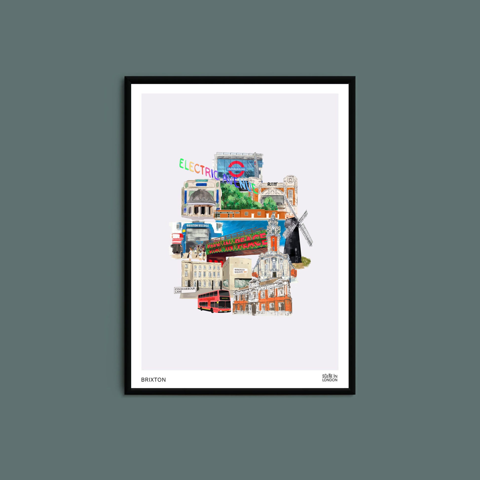 Brixton art print featuring places in Brixton London