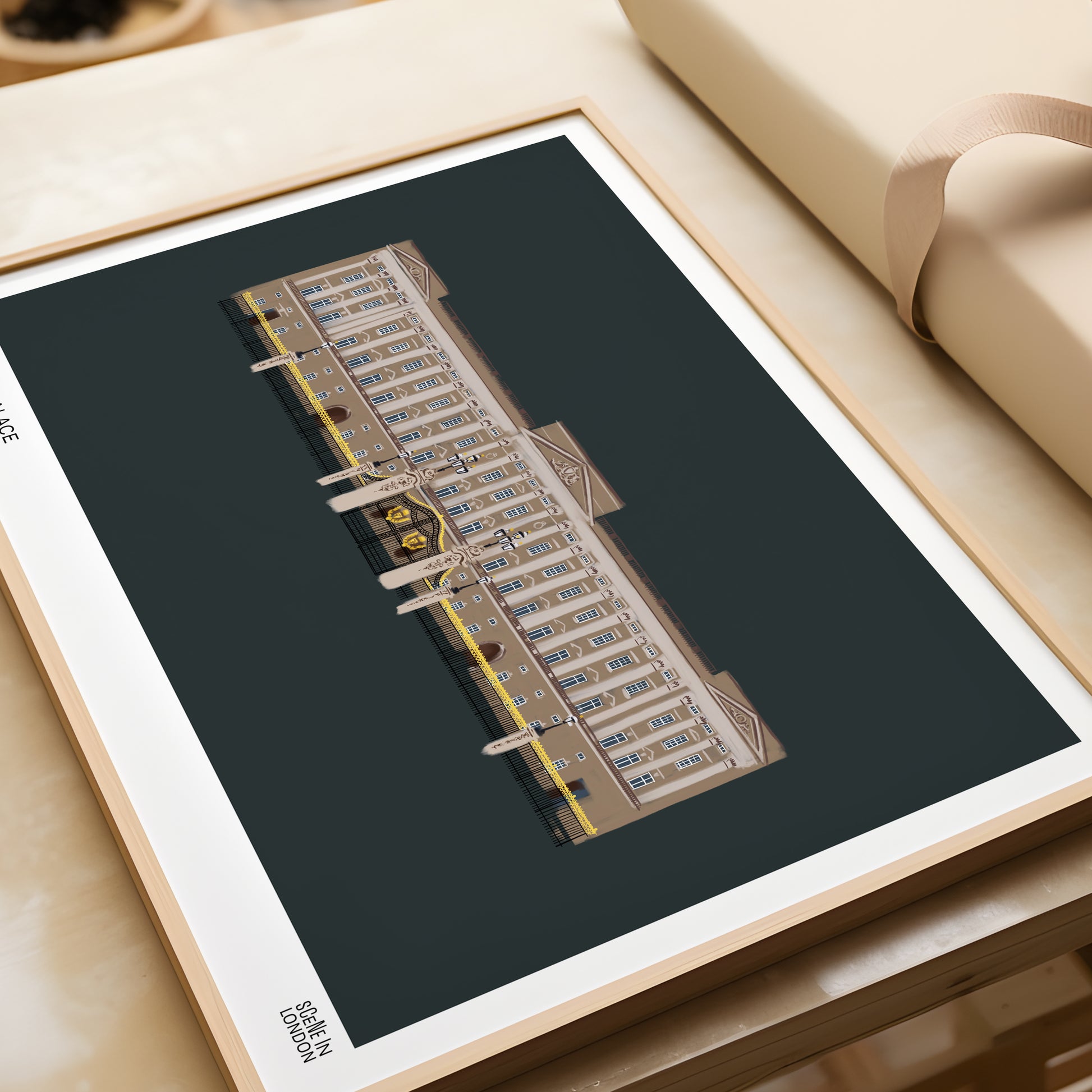 Framed artwork of Buckingham Palace by Scene in London