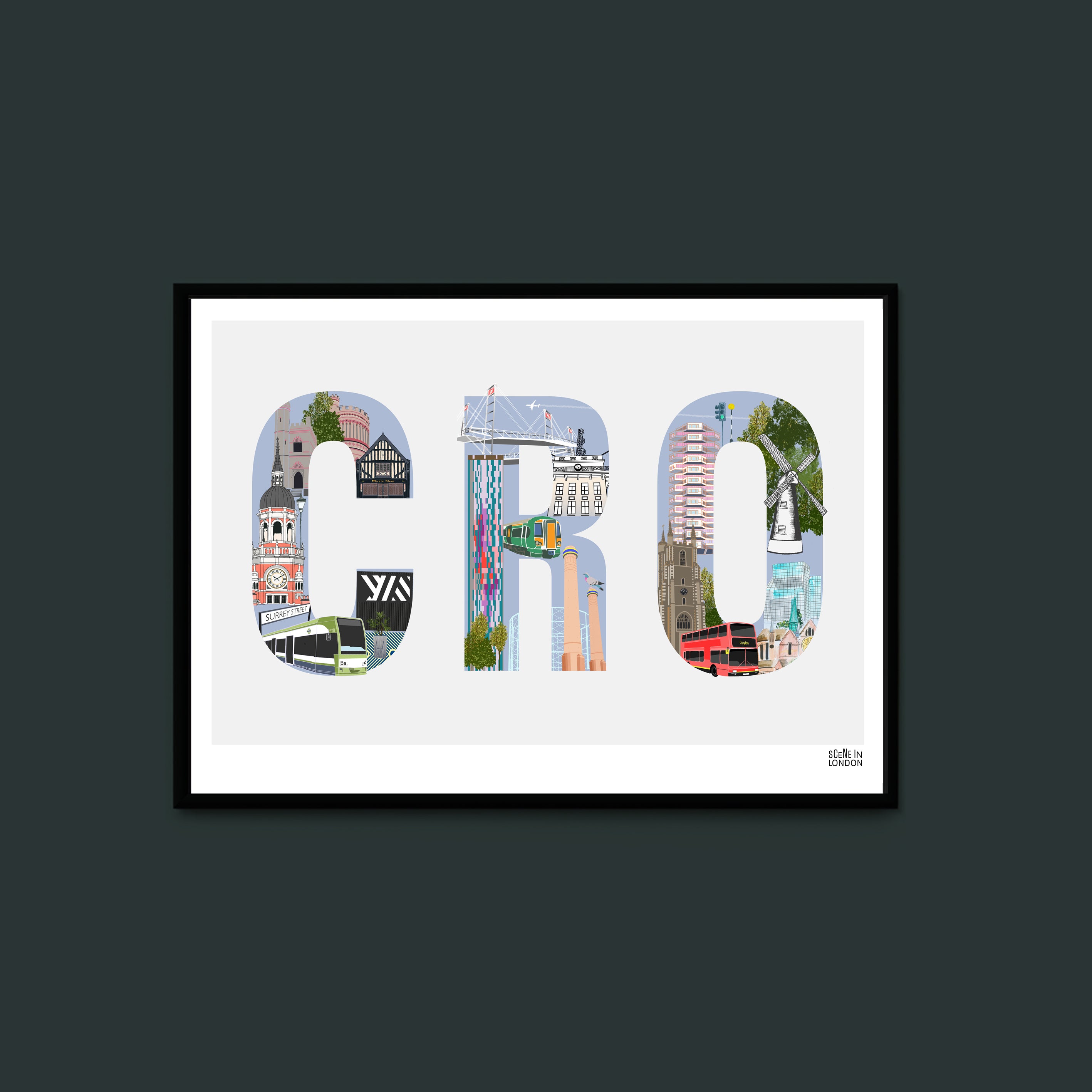 CR0 Postcode Print – London art prints and gifts by Scene in London