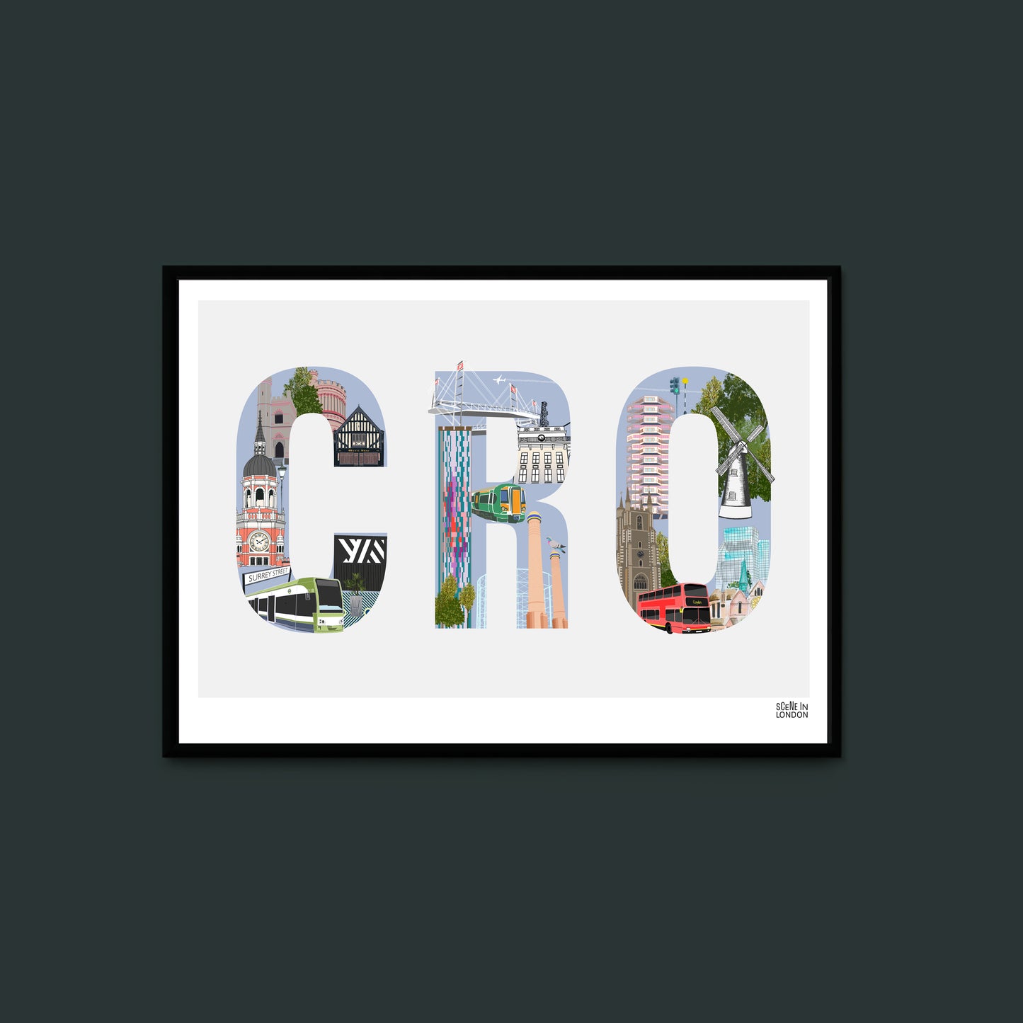 Art print of Croydon featuring places in CR0 Croydon