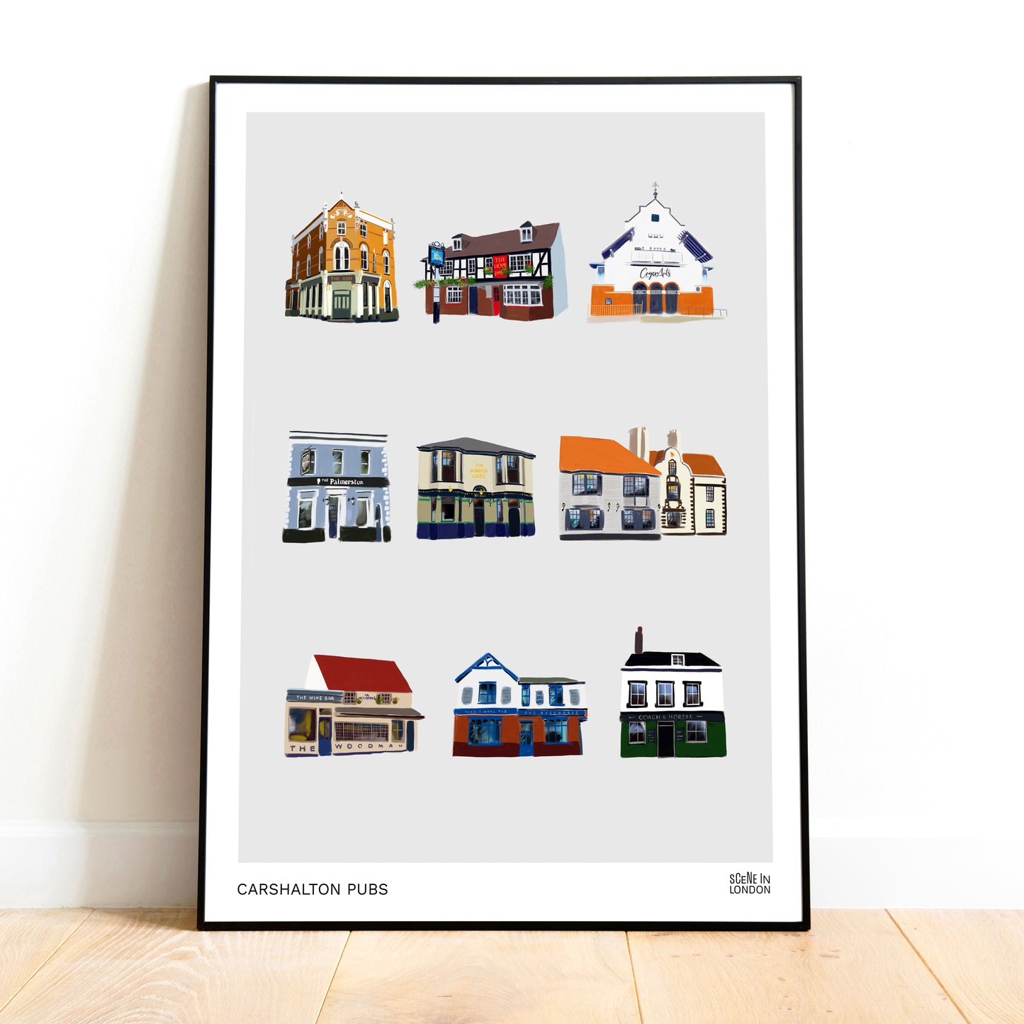 Carshalton Pubs art print by Samantha Foley