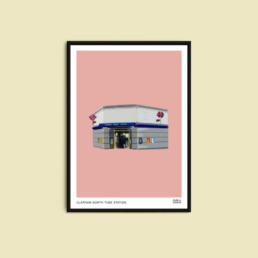 Clapham North underground art print by Scene in London