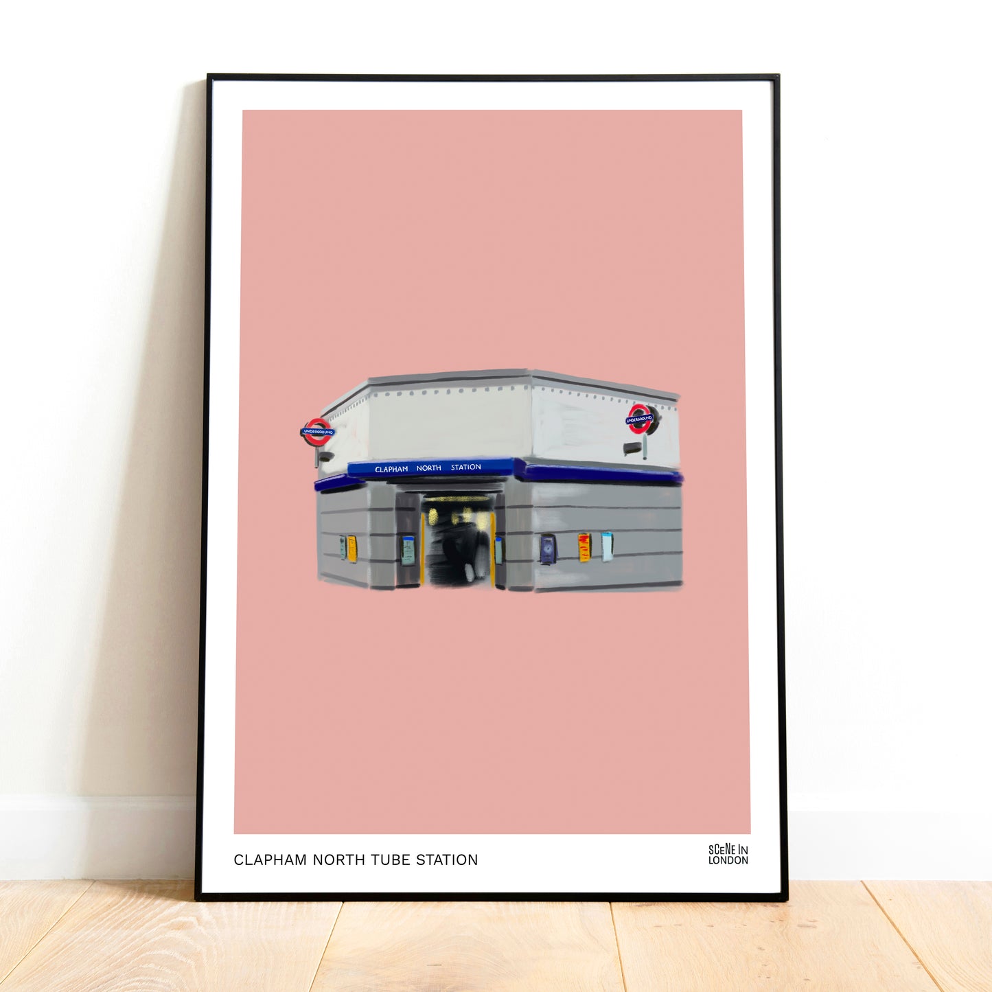 Clapham North underground art print by Scene in London