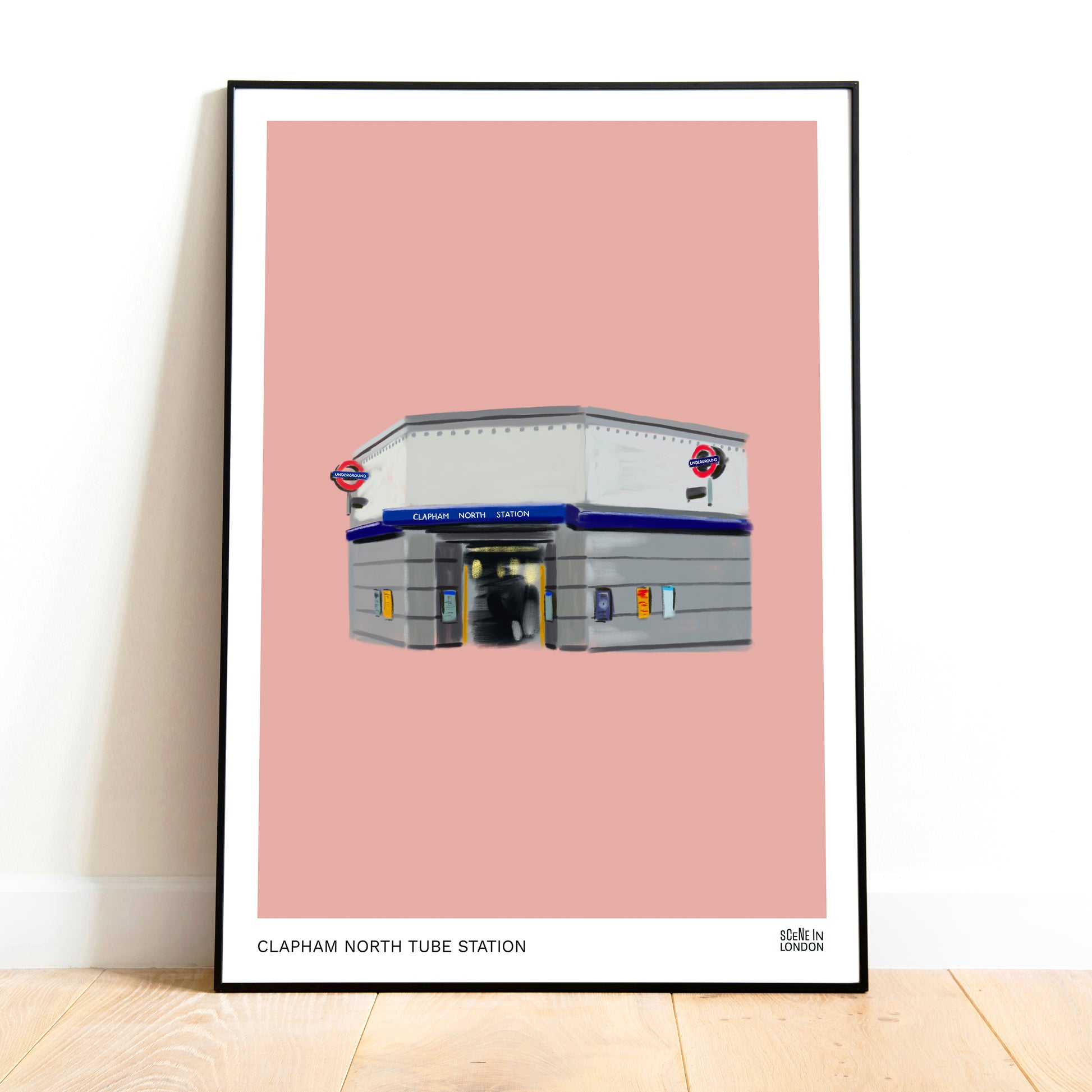 Clapham North underground art print by Scene in London