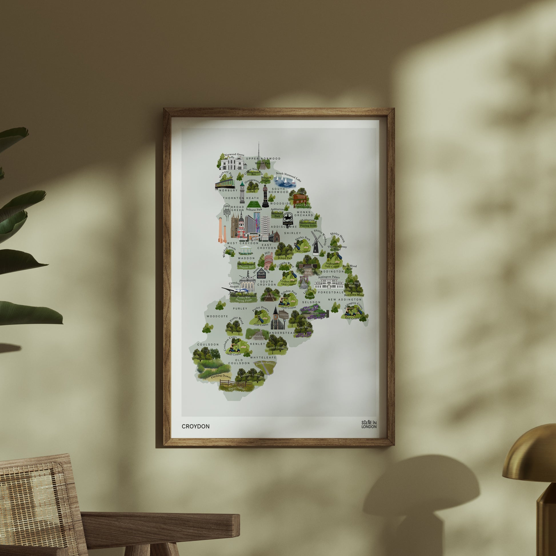 Croydon Map print in stylish London home