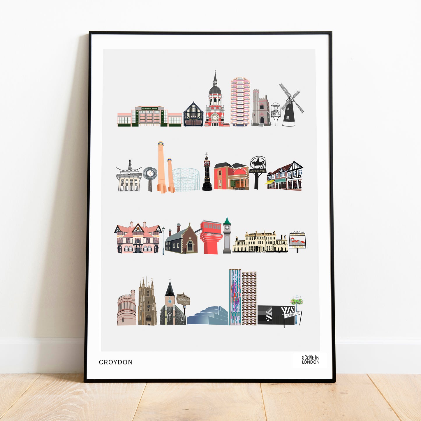 Croydon Places Illustration Print