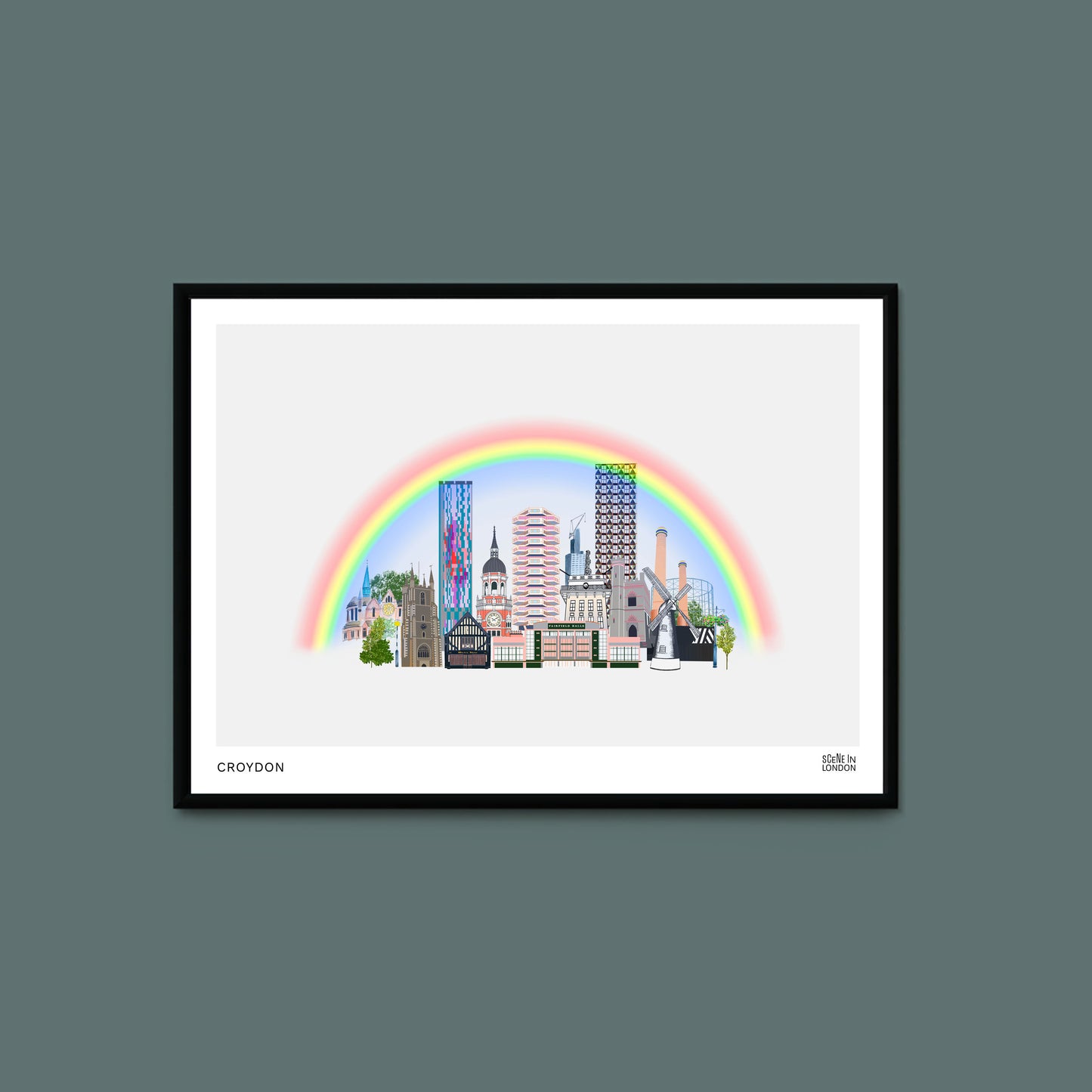 Croydon Rainbow Illustration Print