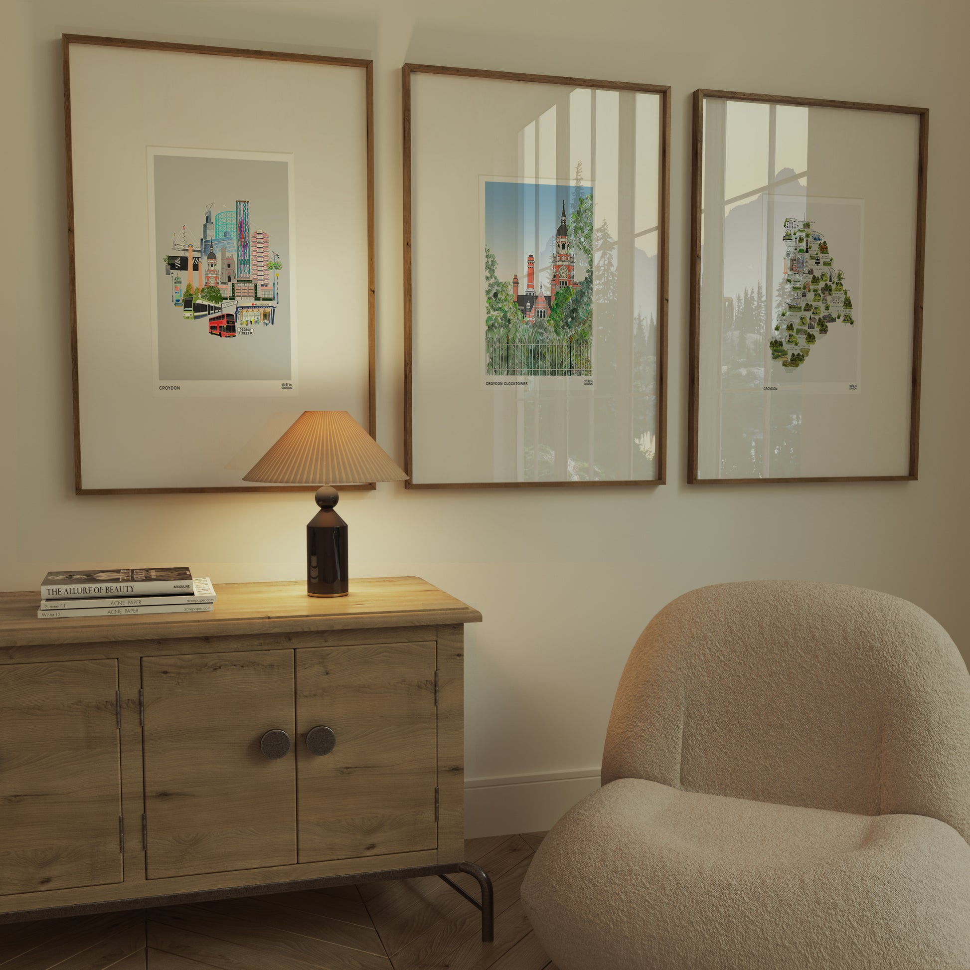 Croydon Art Prints in living room
