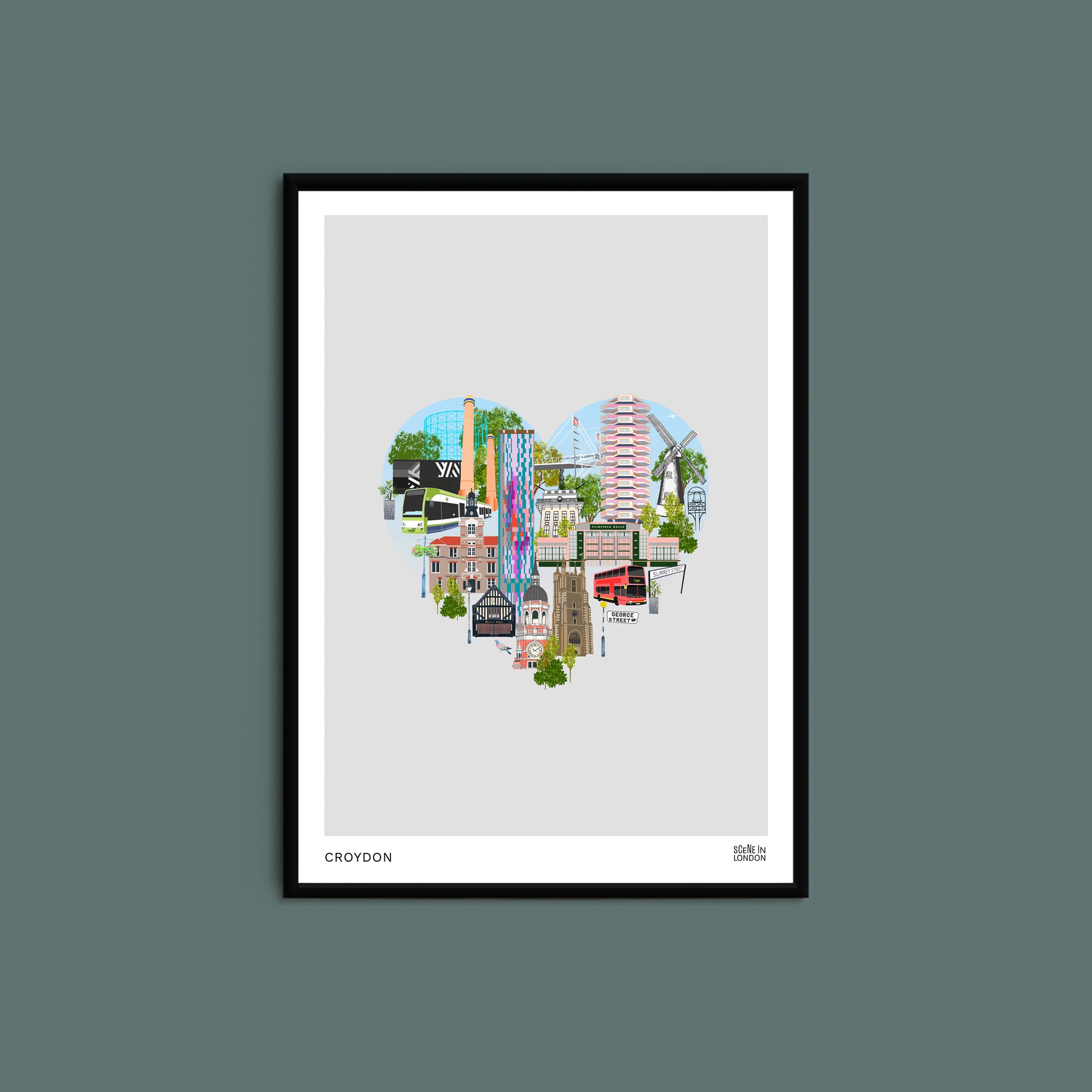 Croydon Heart Art Print