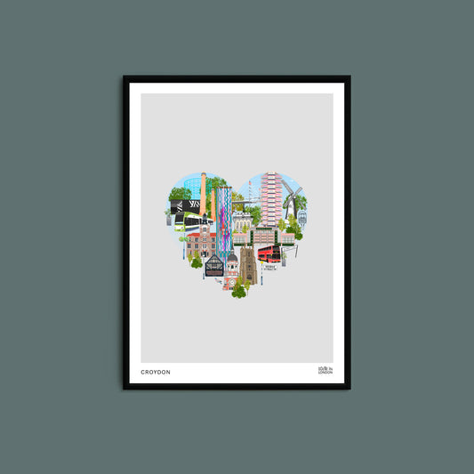 Croydon Heart Art Print