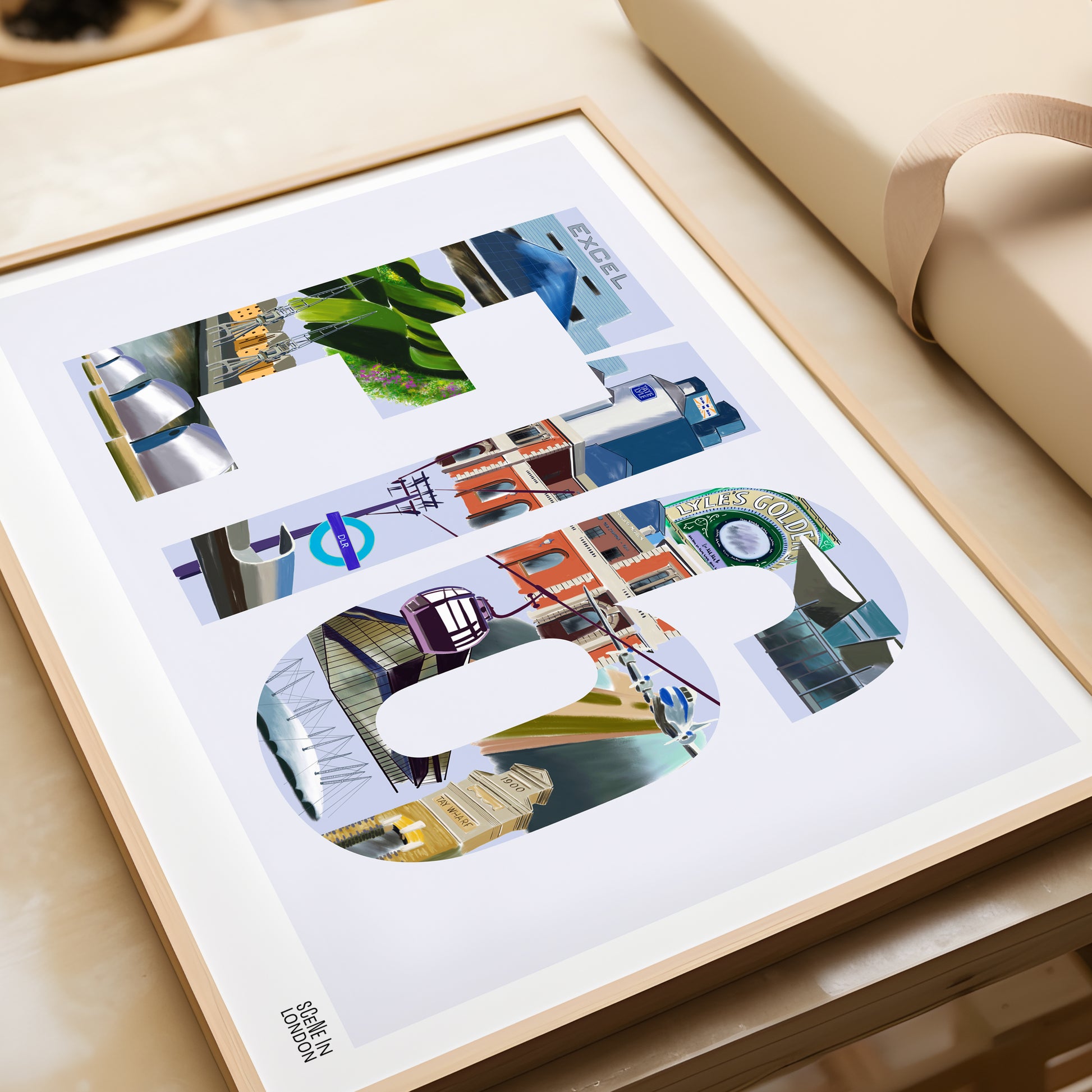 E16 Postcode Print – Scene in London