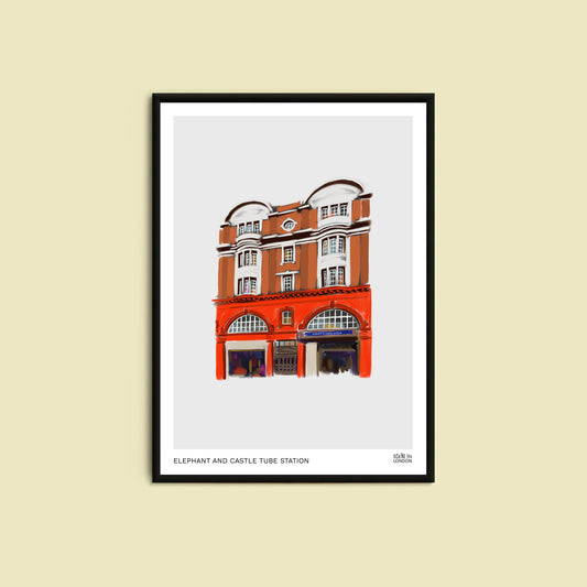 Elephant and Castle Station art print by Scene in London