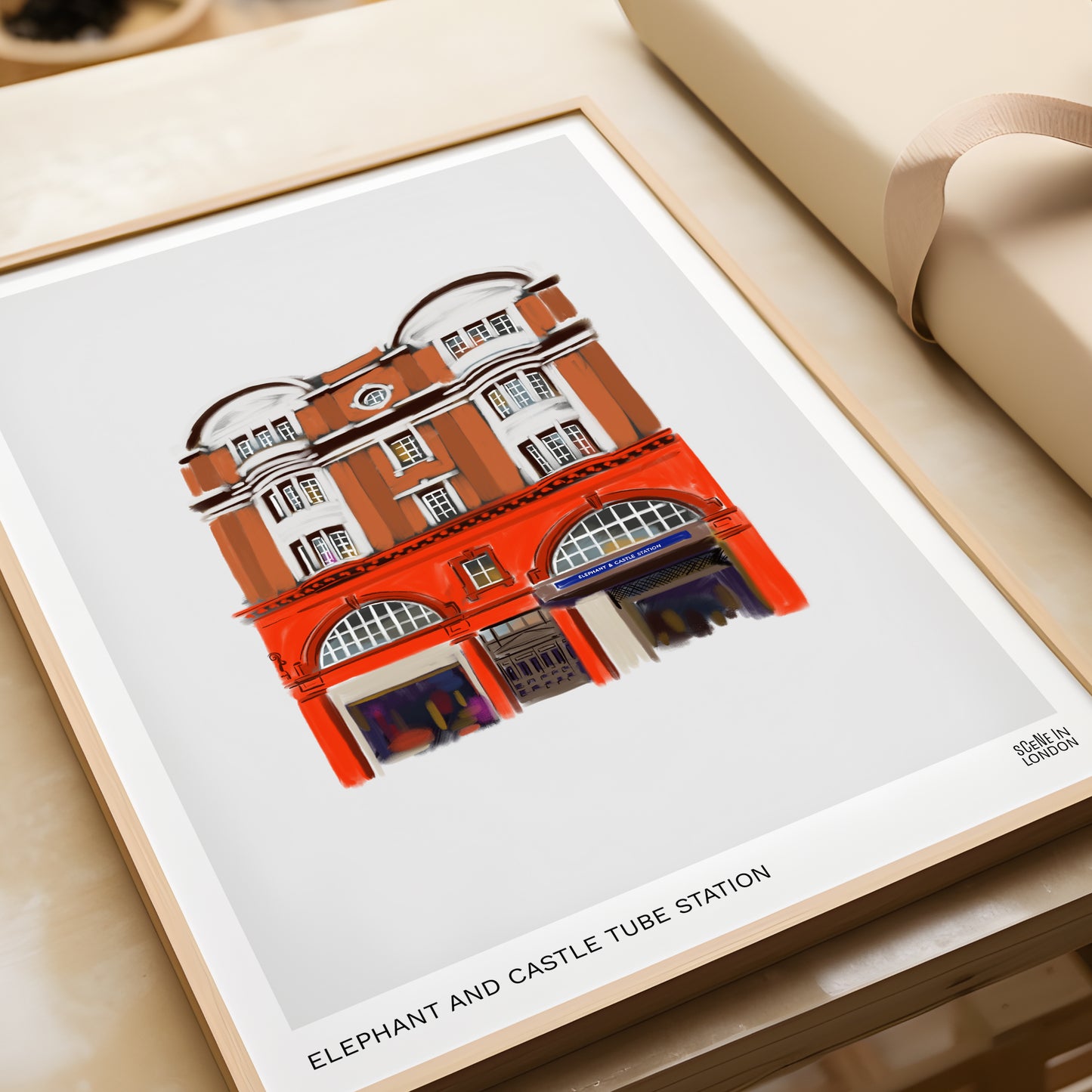 Elephant and Castle Station art print by Scene in London