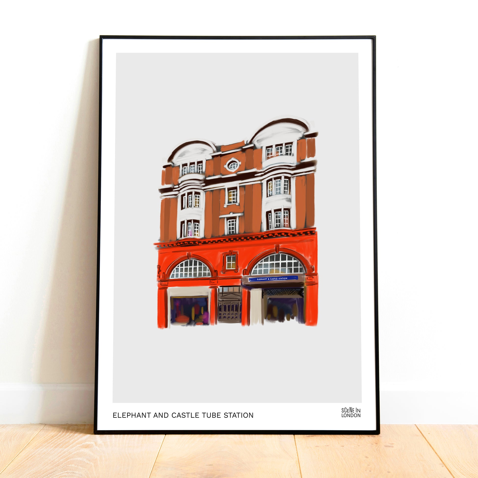 Elephant and Castle Station art print by Scene in London