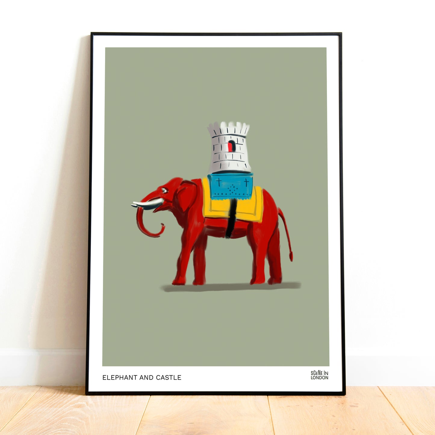 Elephant and Castle statue art print by Scene in London