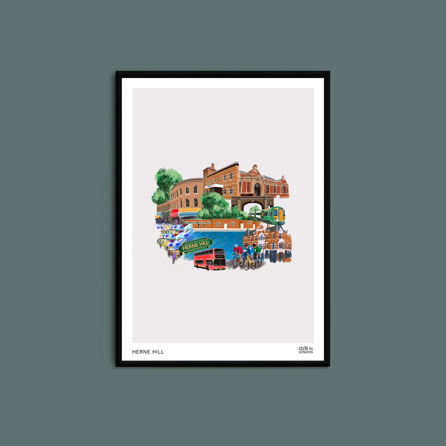 Herne Hill art print featuring places in Herne Hill London