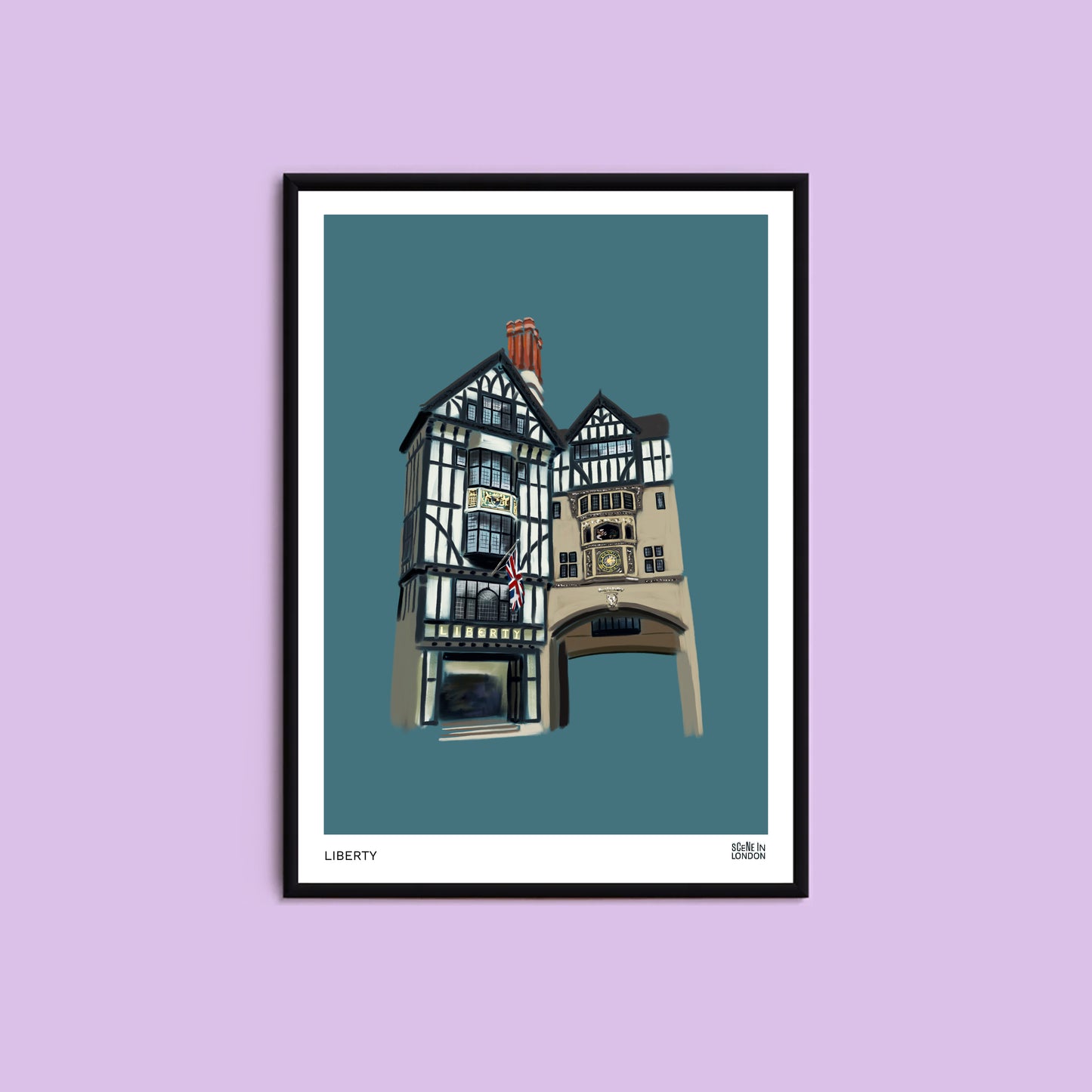 Liberty of London art print on teal background by Scene in London