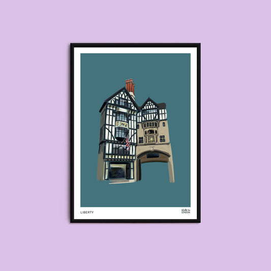 Liberty of London art print on teal background by Scene in London
