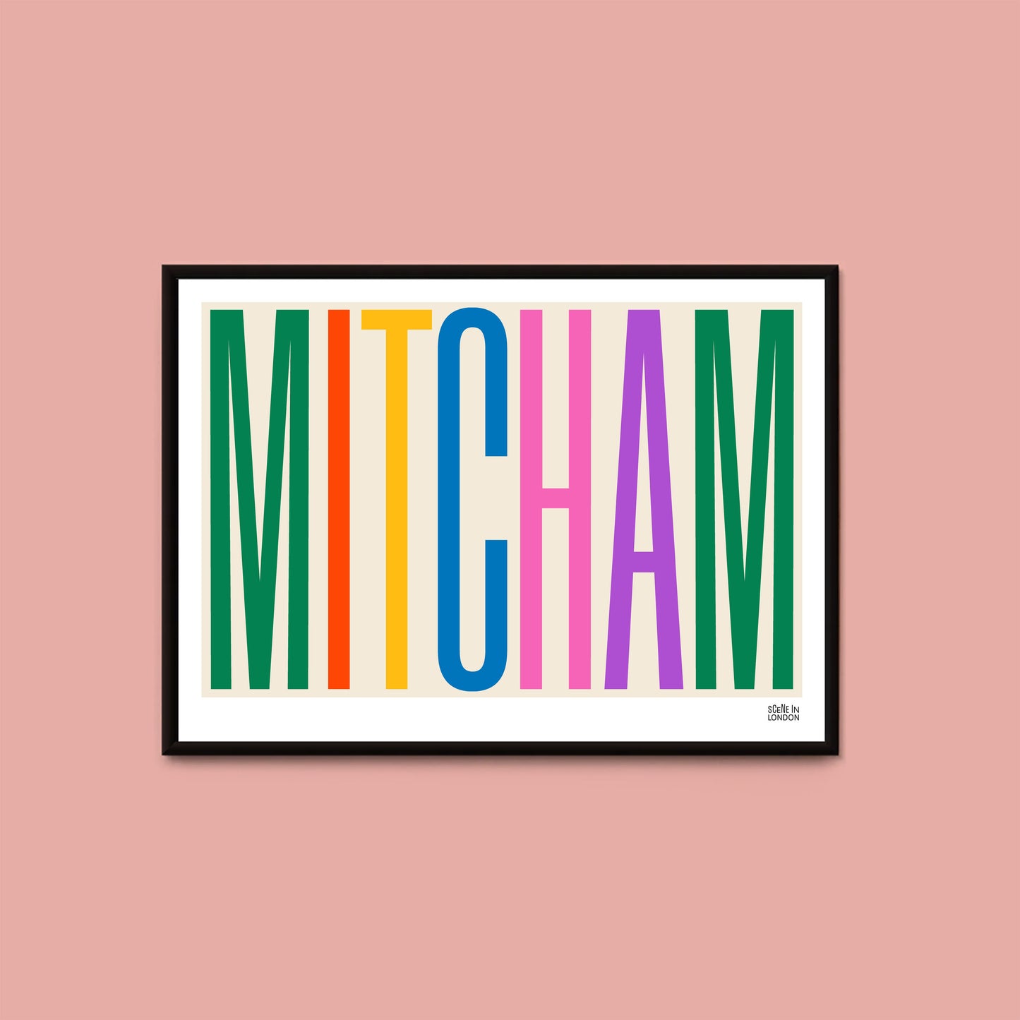 Mitcham Typographic Print