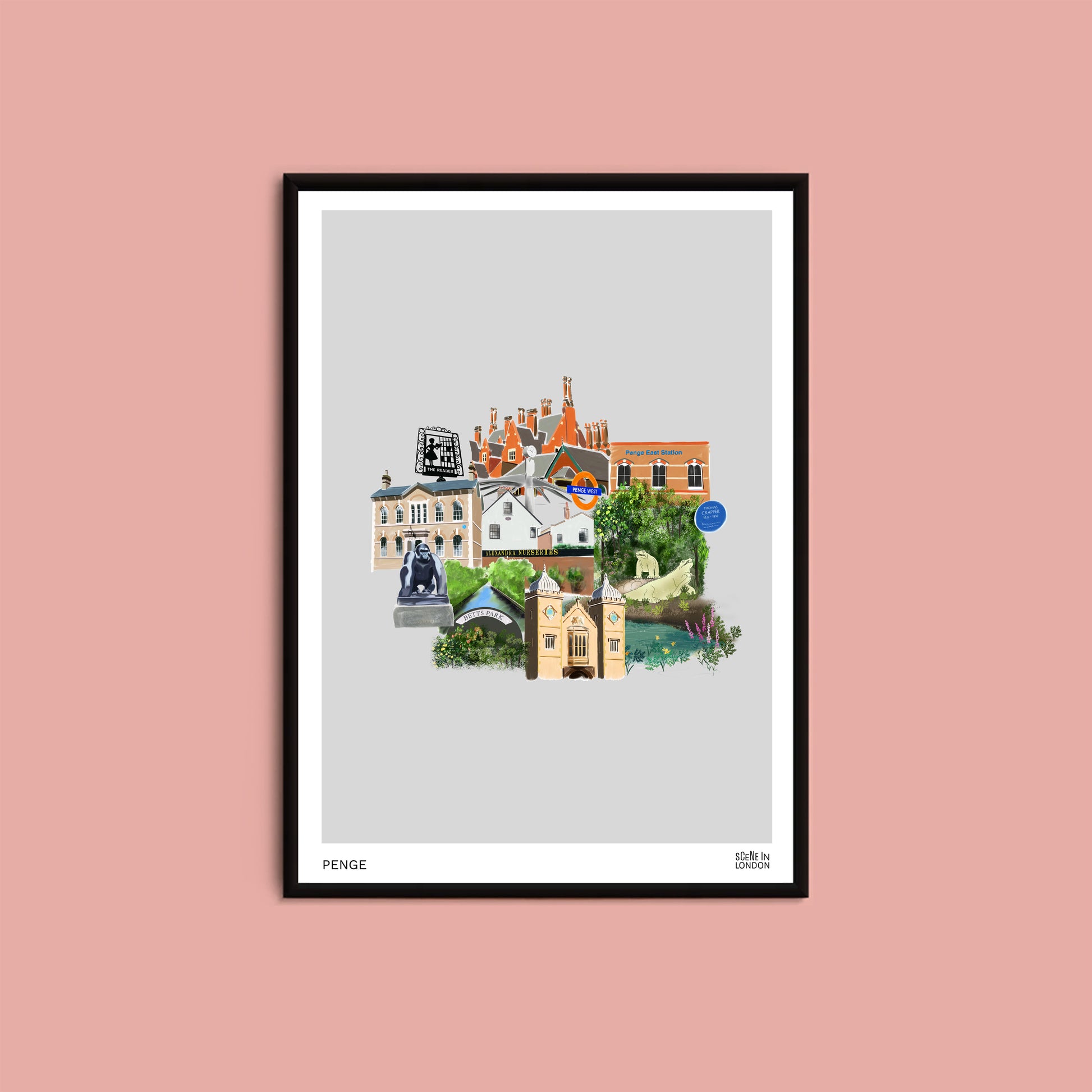 Penge art print featuring places in Penge, London