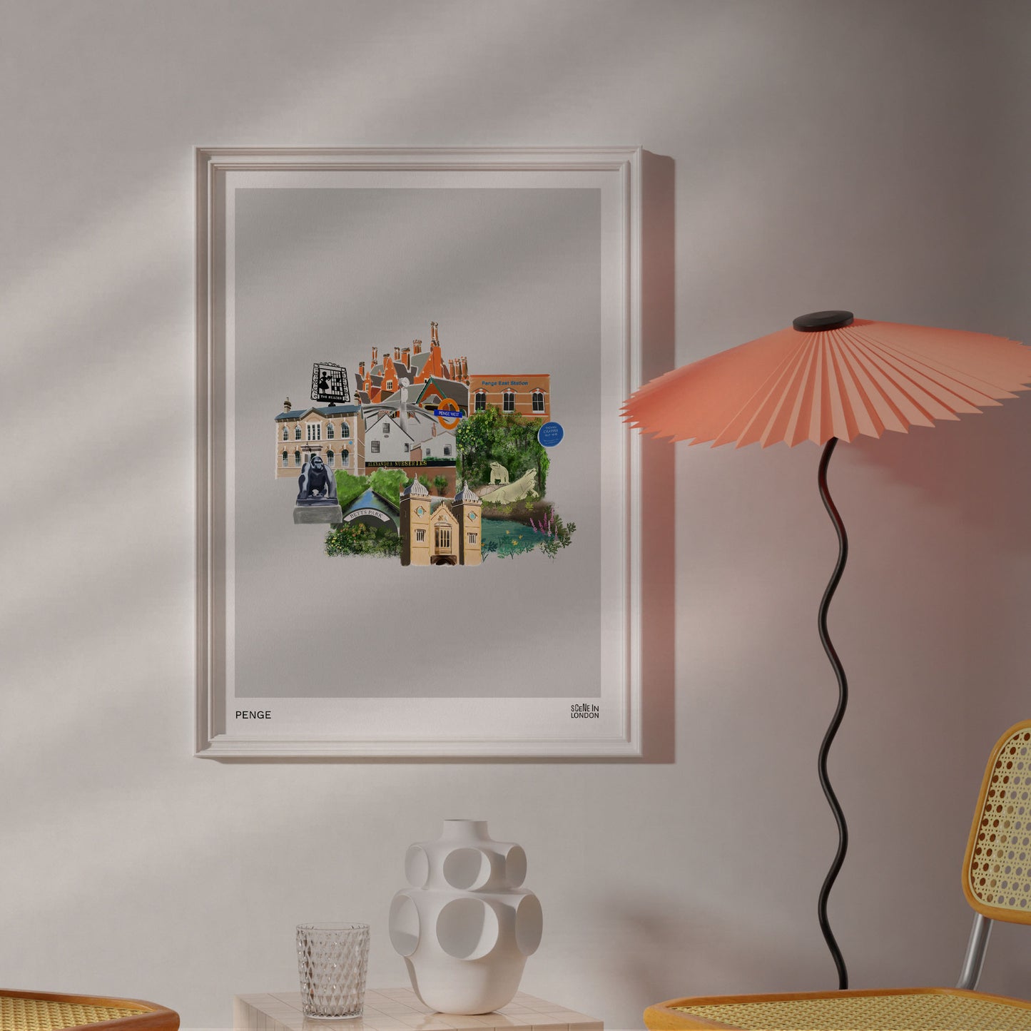 Penge London art print with places in Penge