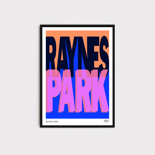 Raynes Park Layered Typography Print