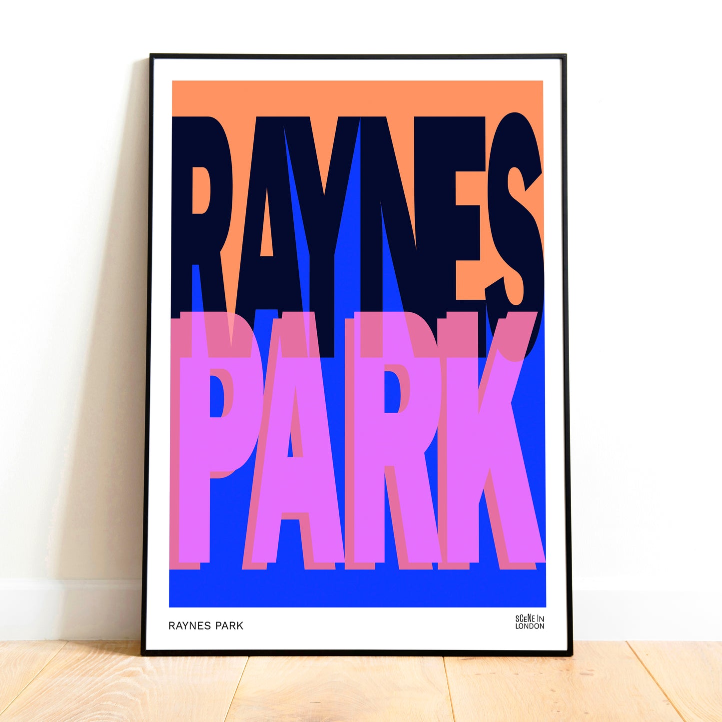 Raynes Park Layered Typography Print