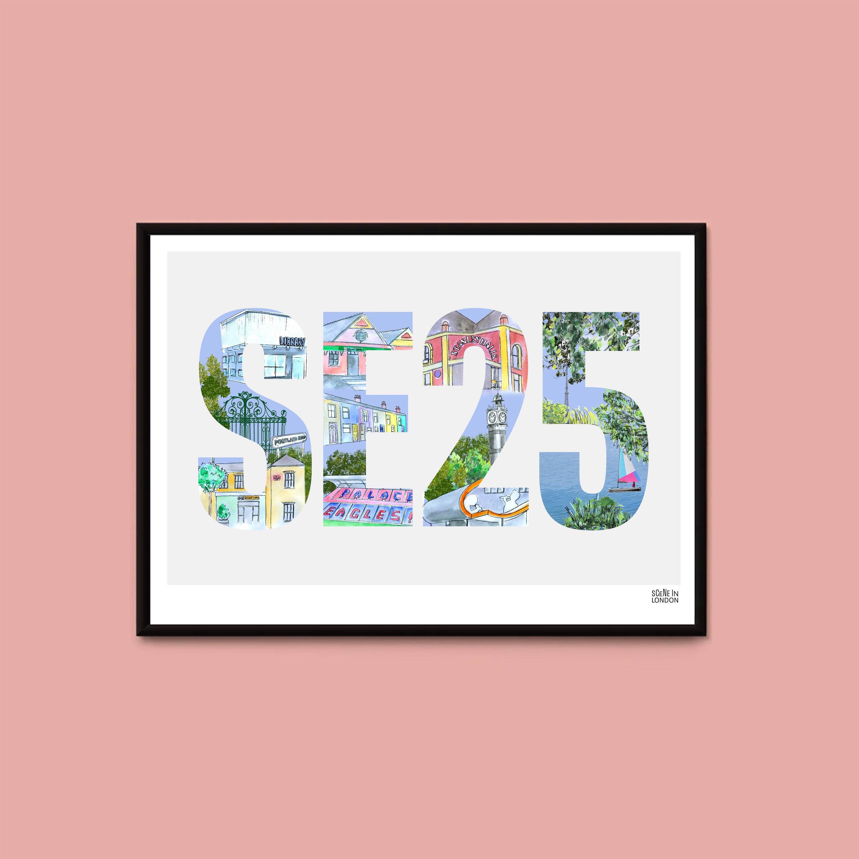 SE25 South Norwood and Selhurst Postcode Print – London art prints and ...