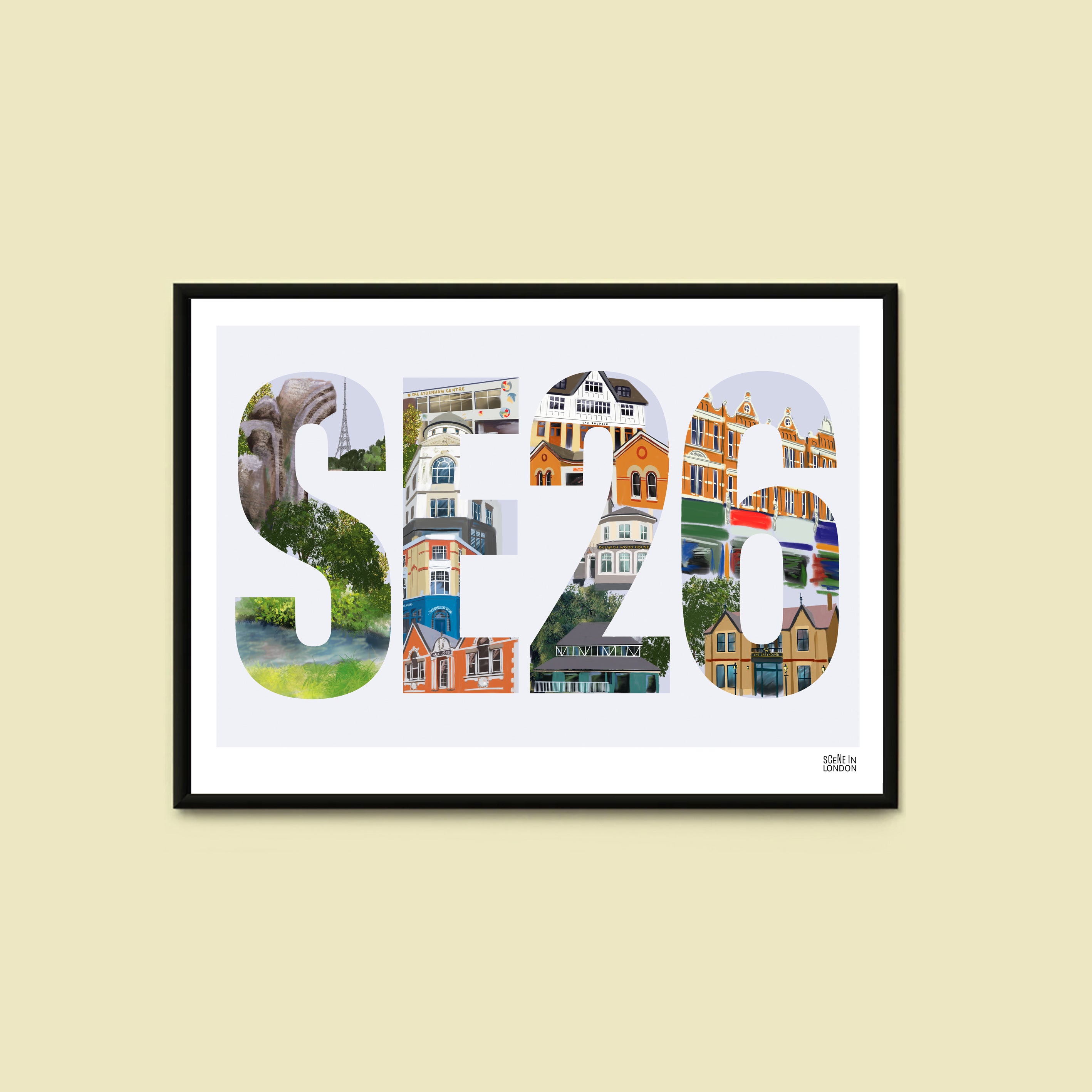 Se26 Postcode SE26 Sydenham Postcode Print – London art prints and gifts by Scene in ...