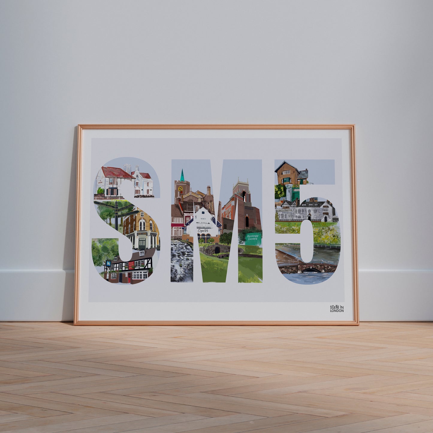 SM5 Carshalton Postcode Print