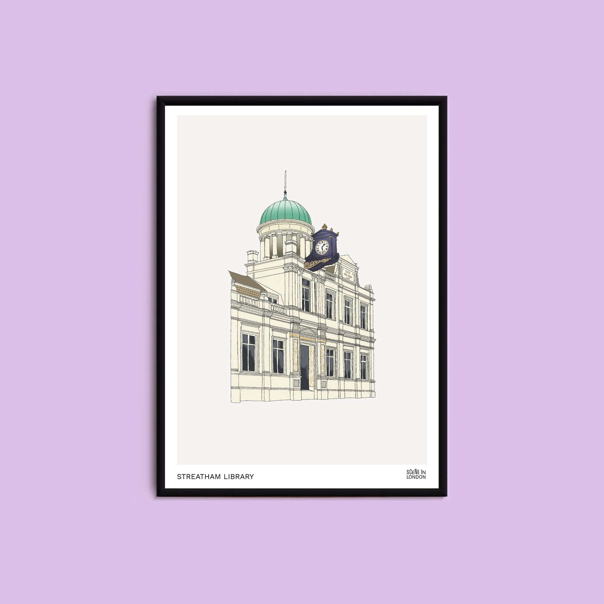 Art print of Streatham Library in London