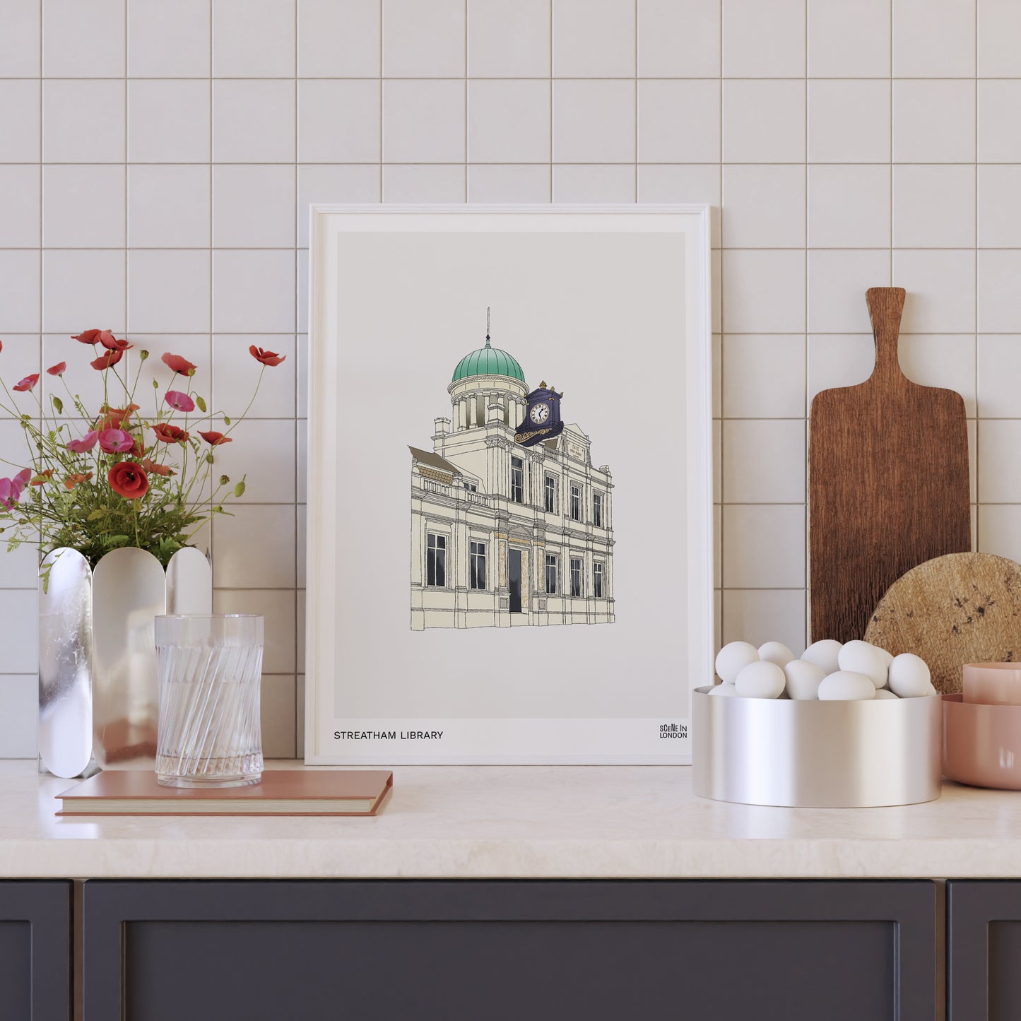 London location print of Streatham Library