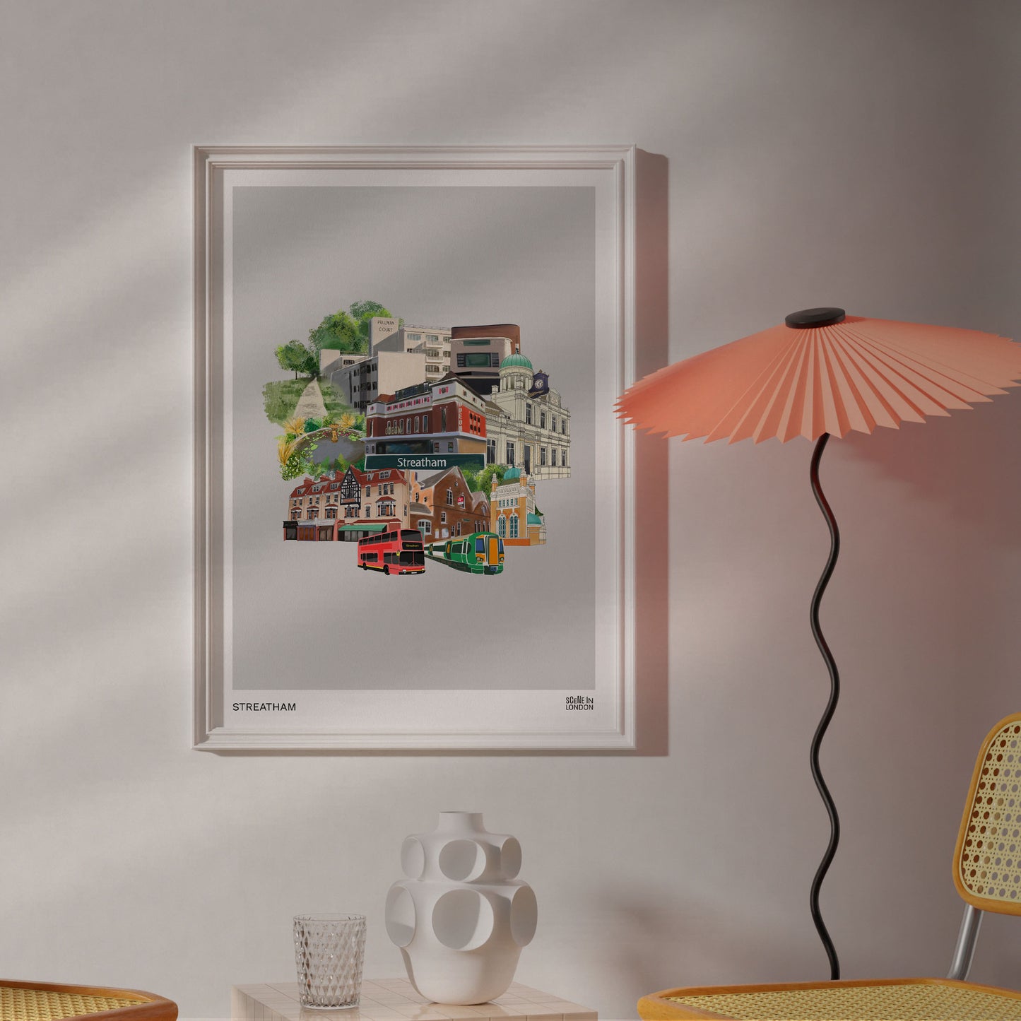 Streatham London art print with places in Streatham