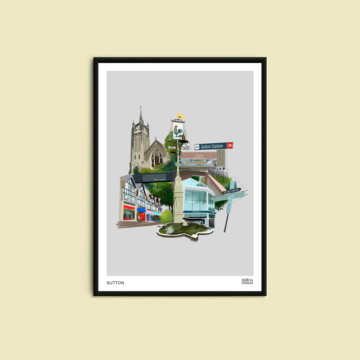 Sutton illustration art print