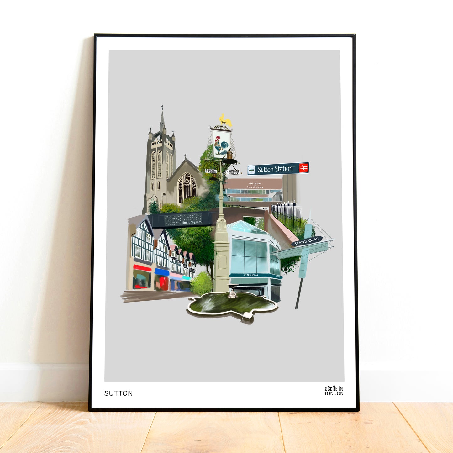 Sutton illustration art print