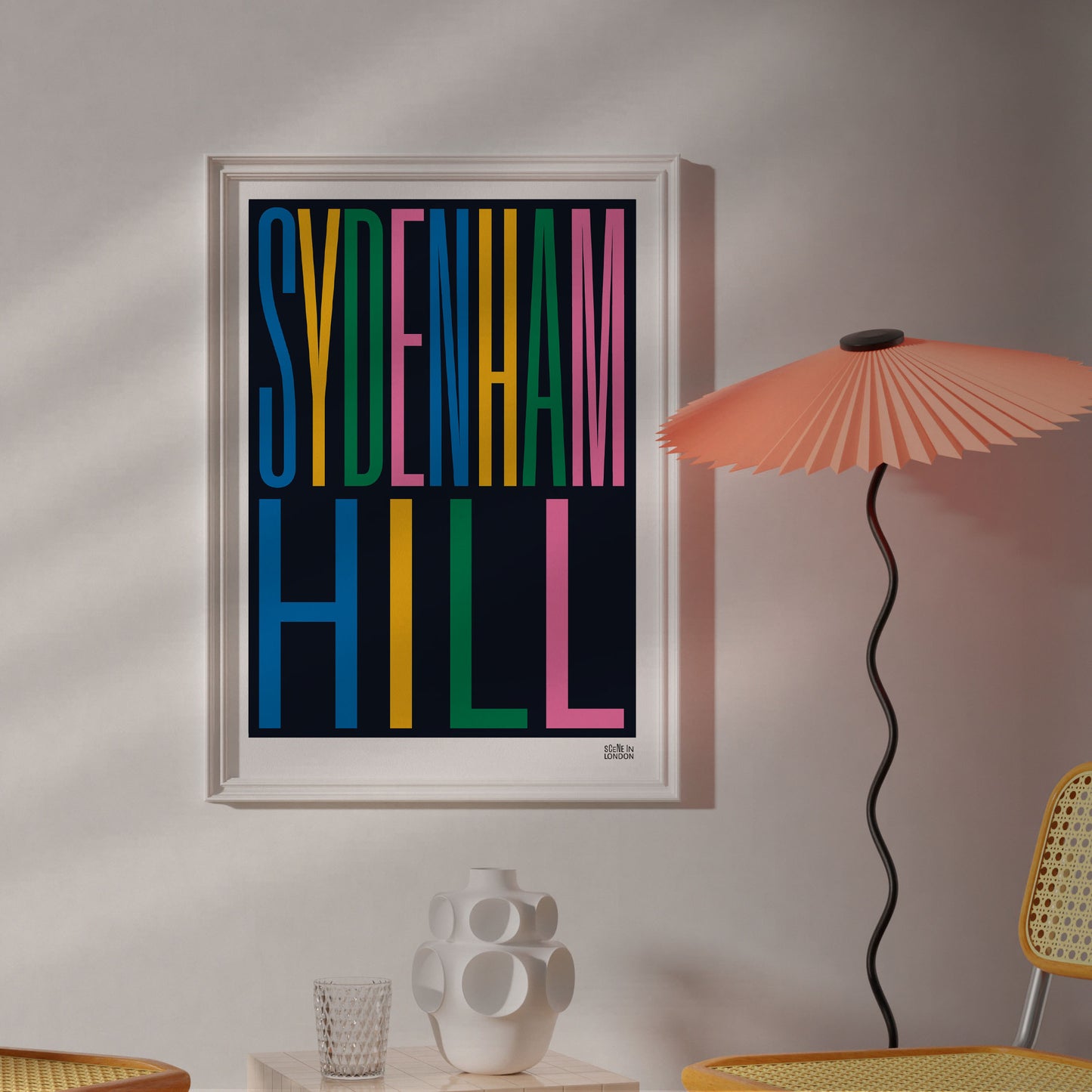 Sydenham Hill Poster Print with places in Sydenham London