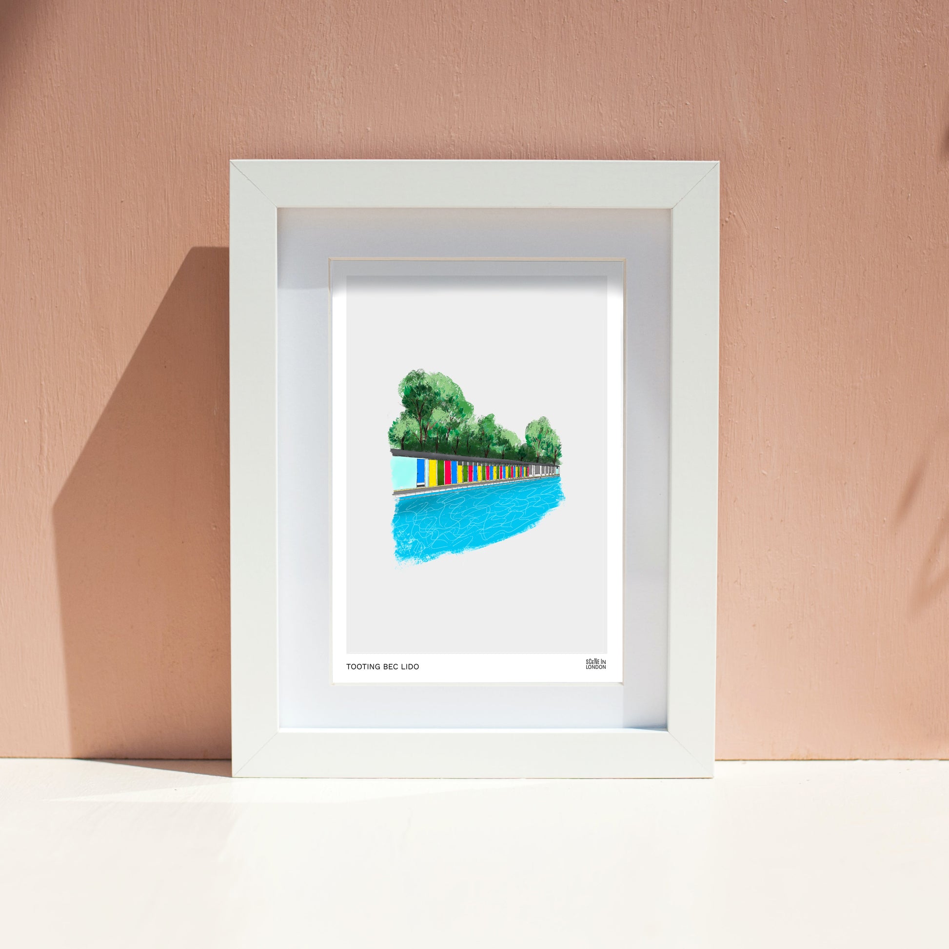 Art print of Tooting Bec Lido in London