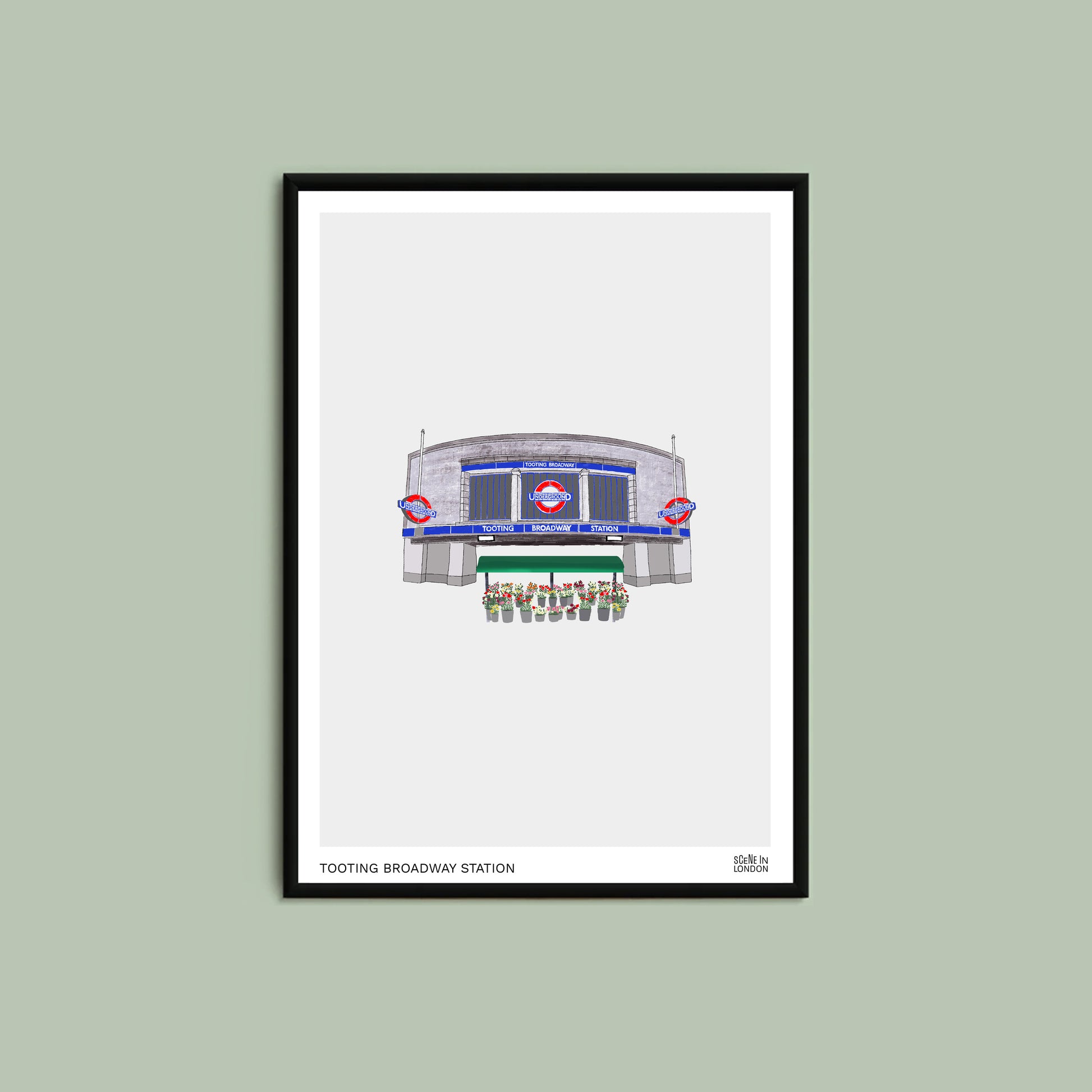 Tooting Broadway print featuring Tooting Broadway Tube Station