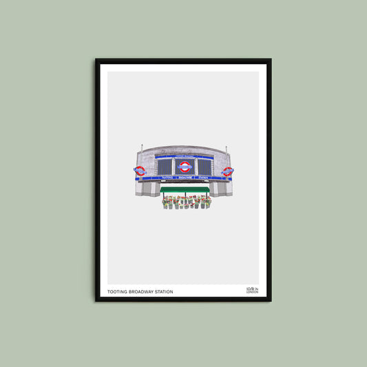 Tooting Broadway print featuring Tooting Broadway Tube Station